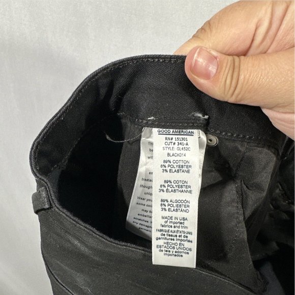 NWD $170 GOOD AMERICAN [ 18 ] Good Legs Coated Skinny‎ Jeans in Black - Picture 12 of 16